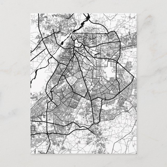 Lahore Pakistan Map Postcard (Front)