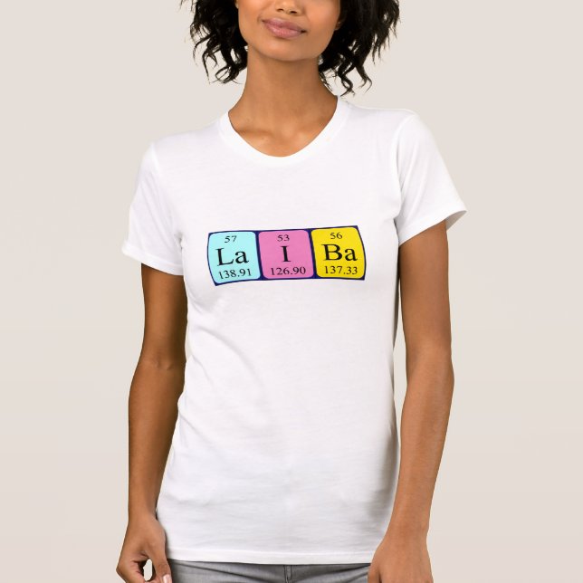Laiba periodic table name shirt (Front)