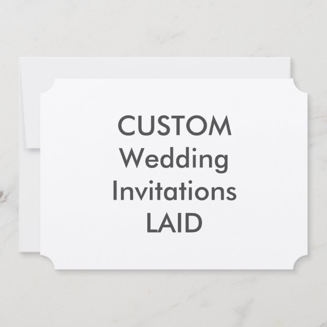 LAID 100lb 7"x 5" Ticket Shape Wedding Invitations (Front)