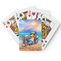 Laid Back Beaching Duck Playing Cards