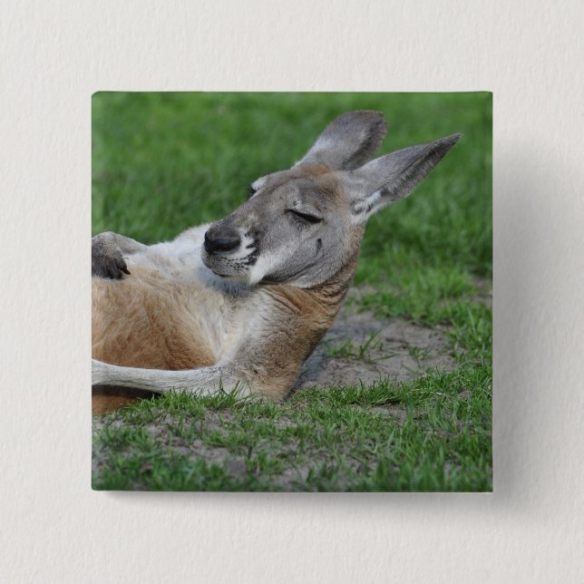 Laid-back Kangaroo 15 Cm Square Badge (Front)