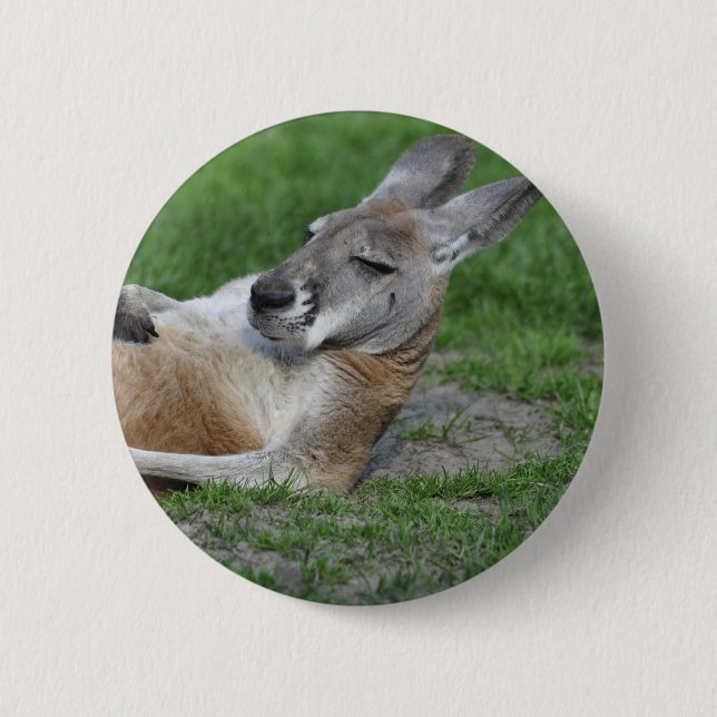 Laid-back Kangaroo 6 Cm Round Badge (Front)