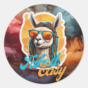 Laid back Llama Classic Round Sticker