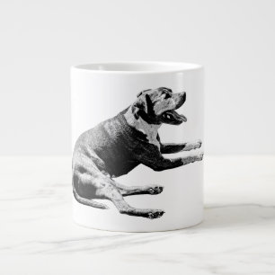 Laid-Back Pitbull Mix—Monochrome Lounge Large Coffee Mug