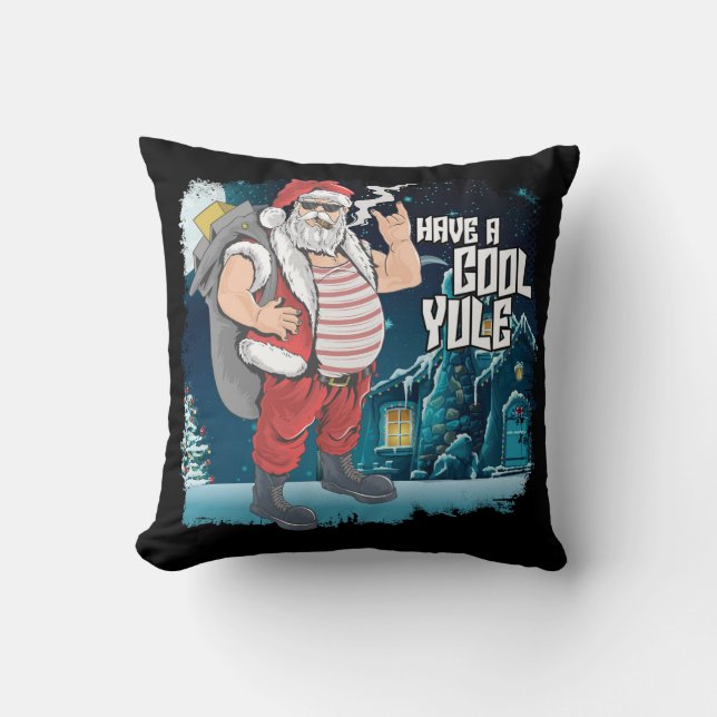 Laid Back Santa Claus Have a Cool Yule Christmas Cushion (Front)