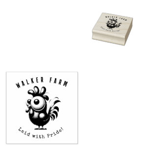 Laid With Pride Funny Farm Fresh Hen Chicken Egg Rubber Stamp