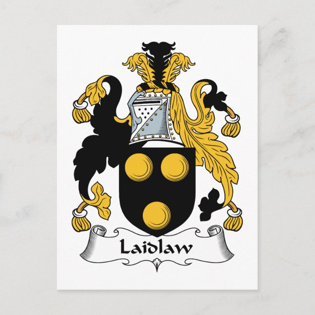 Laidlaw Family Crest Postcard (Front)