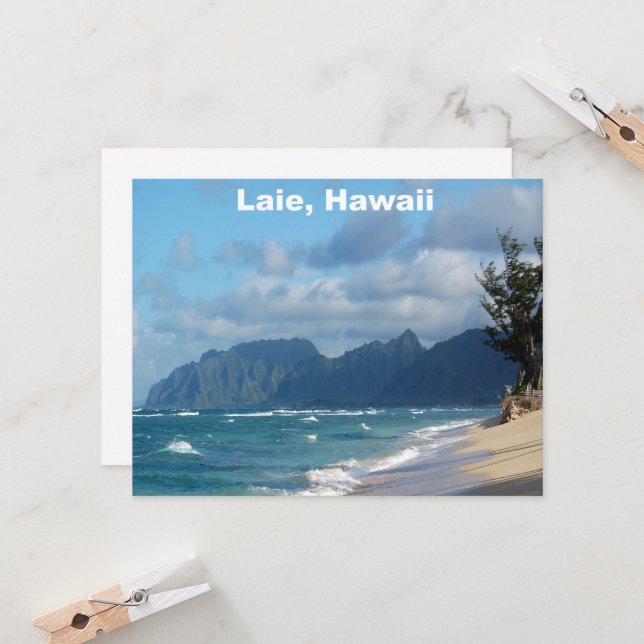 Laie Beach Hawaii  Card (Front/Back In Situ)