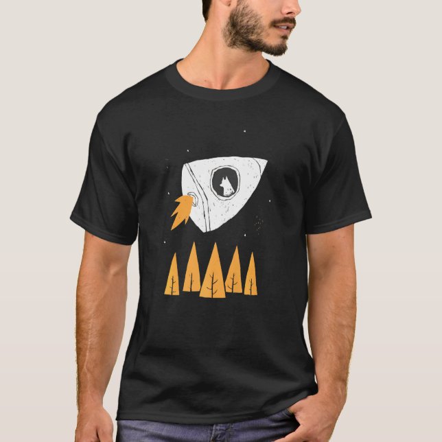 Laika Dog Sputnik Space Space T-Shirt (Front)