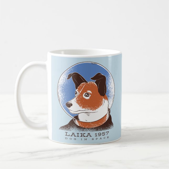 Laika Soviet Space Dog 1957 Coffee Mug (Left)