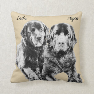 Laila and Aspen Newfoundland Girls Cushion