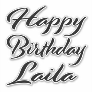 Laila name first name black Sticker birthday
