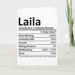 Laila Nutrition Personalised Name Funny Christmas Card
