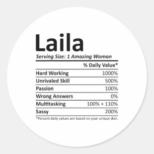 Laila Nutrition Personalised Name Funny Christmas  Classic Round Sticker