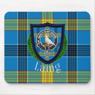 Laing Scottish Clan Tartan & Crest Mouse Pad