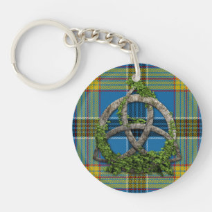 Laing Tartan And Celtic Trinity Knot Key Ring