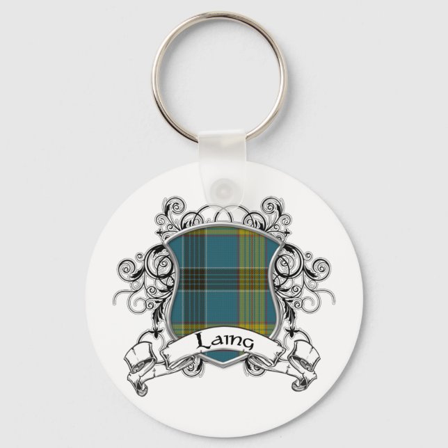 Laing Tartan Shield Key Ring (Front)