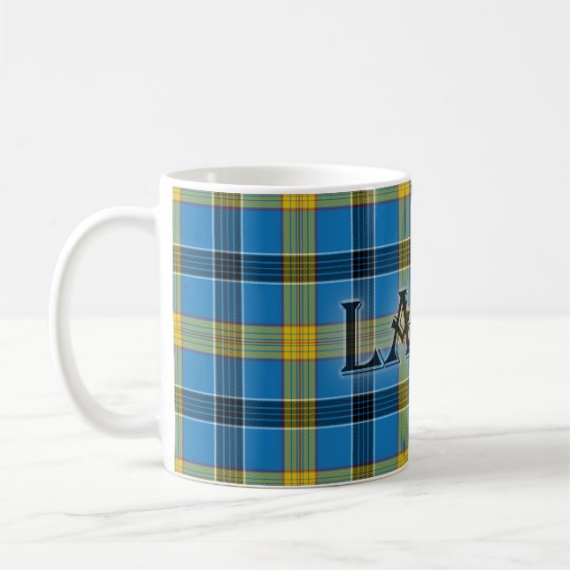 Laing Tartan with the Last Name Coffee Mug (Left)