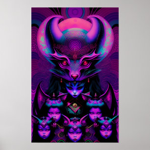 Lair of the New Bat Girls Goth Halloween Poster