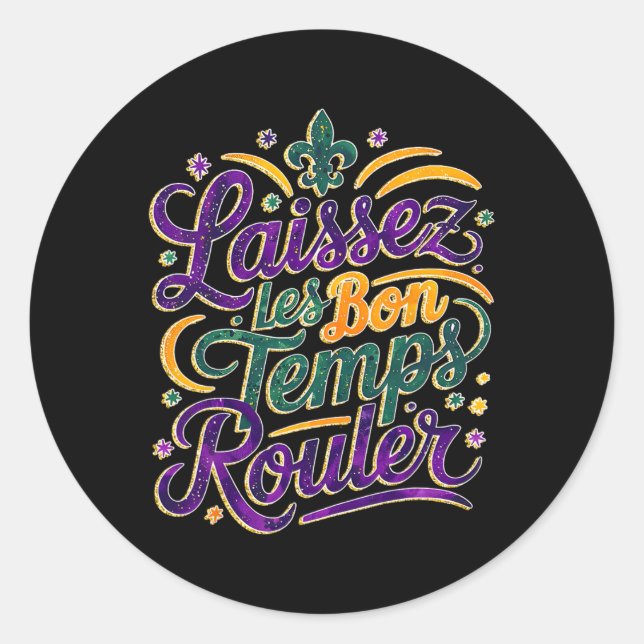 Laissez Les Bon Temps Rouler Funny Boho Coquette M Classic Round Sticker (Front)