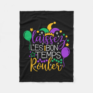 Laissez Les Bon Temps Rouler Mardi Gras 2024 New O Fleece Blanket