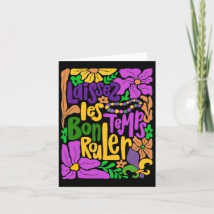Laissez Les Bon Temps Rouler Mardi Gras Beads Boho Card