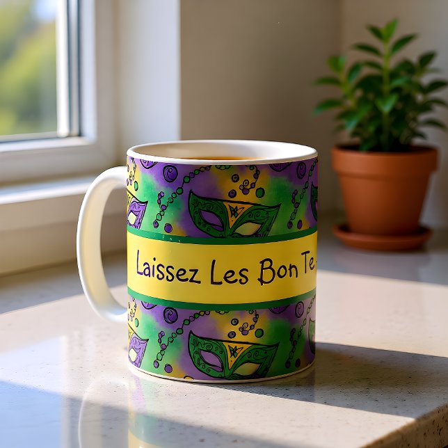 Laissez Les Bon Temps Rouler Mardi Gras Masks Coffee Mug (Creator Uploaded)