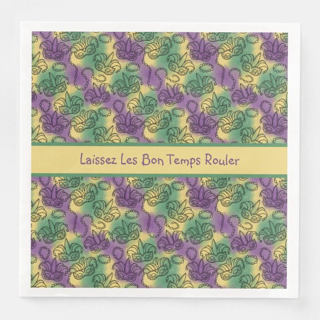 Laissez Les Bon Temps Rouler Mardi Gras Napkin (Front)