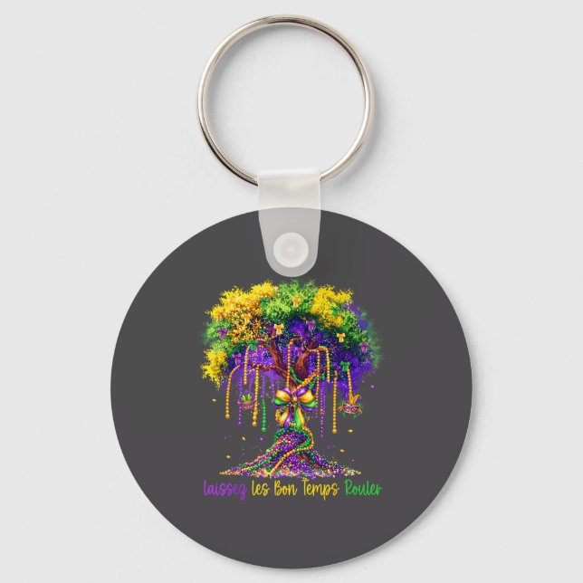 Laissez Les Bon Temps Rouler Mardi Gras Tree 2026  Key Ring (Front)
