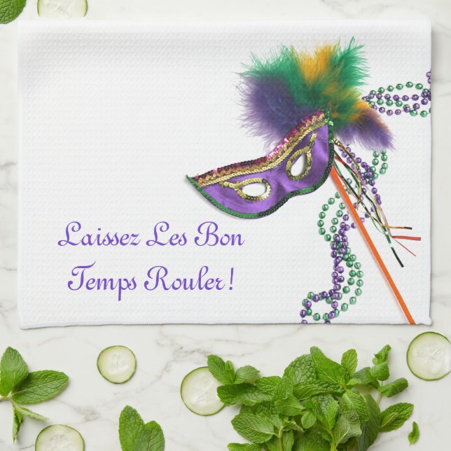 Laissez Les Bon Temps Rouler! Tea Towel (Folded)