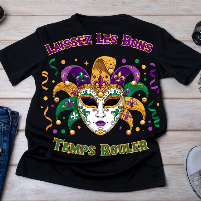 Laissez Les Bons Temps Rouler Mardi Gras Mask T-Shirt (Laissez Les Bons Temps Rouler Mardi Gras Mask men T-Shirt)