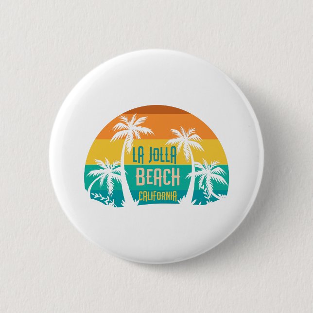 LaJolla Beach Retro 6 Cm Round Badge (Front)