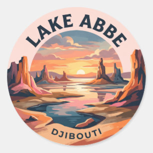 Lake Abbe Djibouti Classic Round Sticker