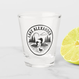 Lake Alexander Loon Cabin Nature Scene Shot Glass