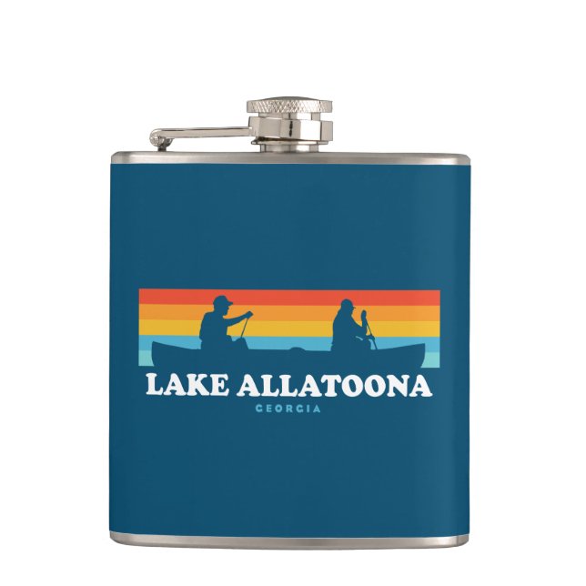 Lake Allatoona Georgia Canoe Hip Flask (Front)