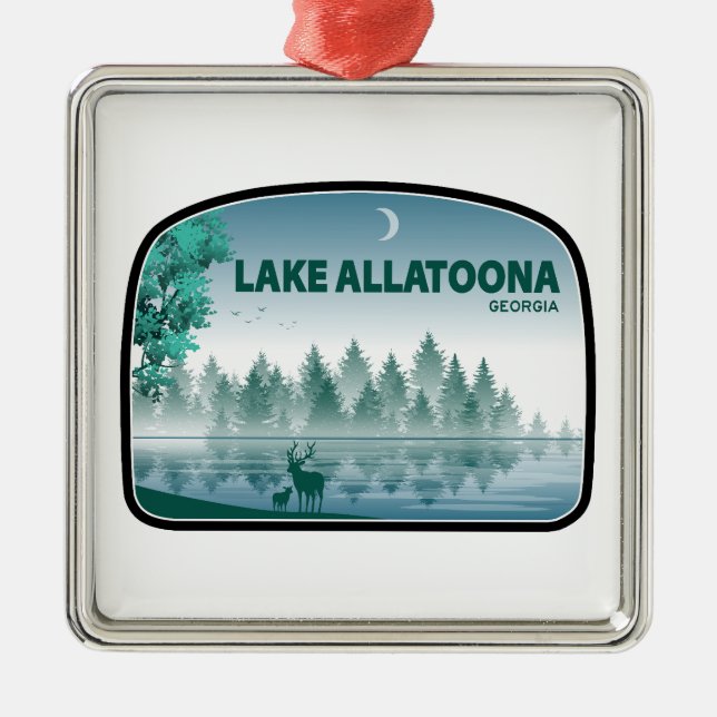 Lake Allatoona Georgia Deer Metal Ornament (Front)
