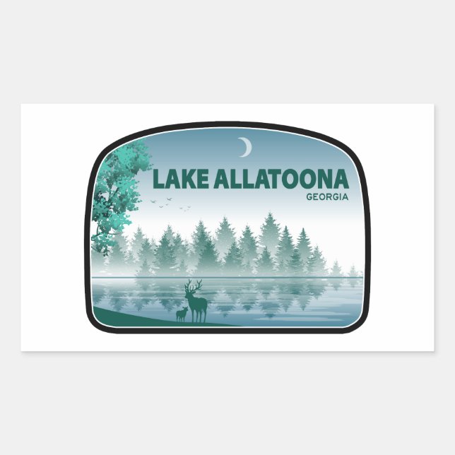 Lake Allatoona Georgia Deer Rectangular Sticker (Front)