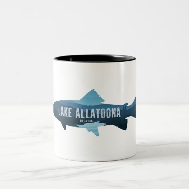 Lake Allatoona Georgia Fish Two-Tone Coffee Mug (Center)