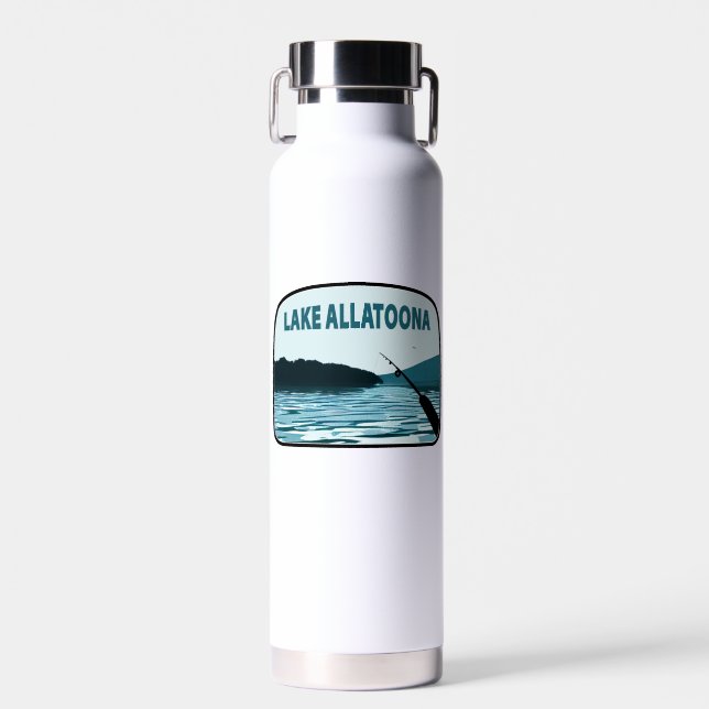 Lake Allatoona Georgia Fishing Rod Water Bottle (Front)