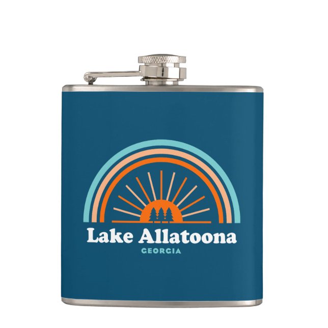 Lake Allatoona Georgia Rainbow Hip Flask (Front)