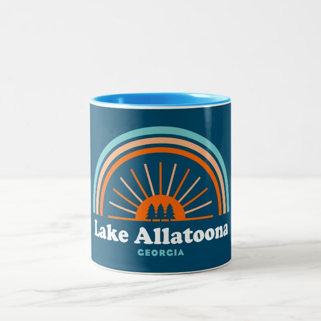 Lake Allatoona Georgia Rainbow Two-Tone Coffee Mug (Center)