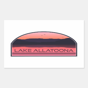Lake Allatoona Georgia Red Sunrise Rectangular Sticker