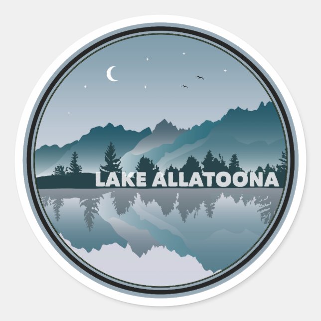 Lake Allatoona Georgia Reflection Classic Round Sticker (Front)