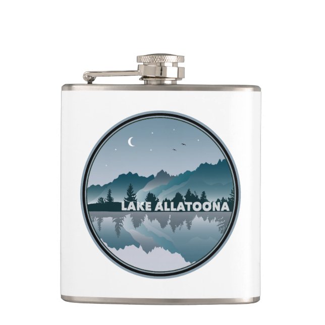 Lake Allatoona Georgia Reflection Hip Flask (Front)