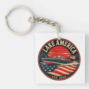 Lake America est 2026 political humour Key Ring