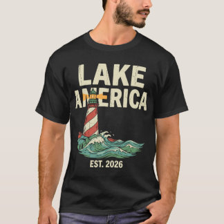 Lake America Lighthouse Est 2026 Vintage Retro T-Shirt