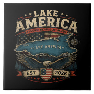 Lake America USA Previously Funny Patriotic Ceramic Tile