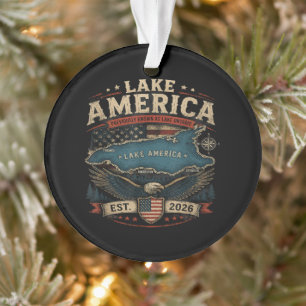 Lake America USA Previously Funny Patriotic Ornament