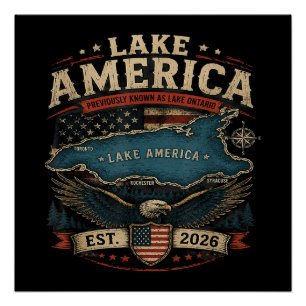 Lake America USA Previously Funny Patriotic Poster