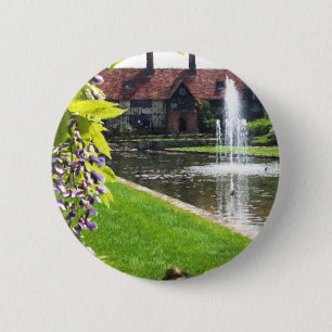 Lake and Fountain at RHS Wisley 6 Cm Round Badge
